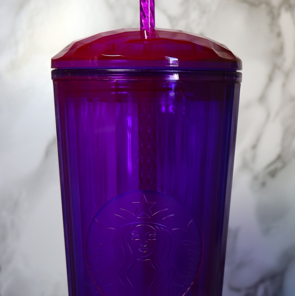 Starbucks set of 3 Iridescent Kelidoscope Tumblers with straws - Picture 4 of 9